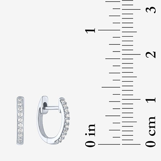 (I1-I2/G-H) Womens 1/10 CT. T.W. Lab Grown White Diamond 10K Gold 11mm Hoop Earrings