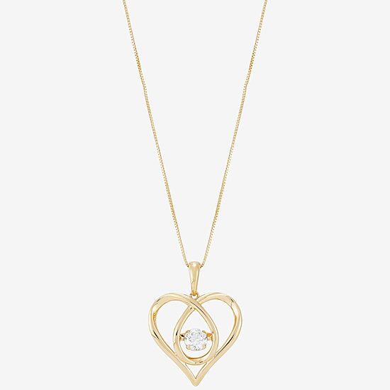 (H-I / Si1-Si2) Womens 1/3 CT. T.W. Lab Grown White Diamond 10K Gold Heart 18 Inch Pendant Necklace