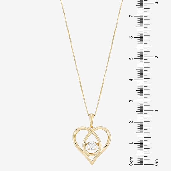 (H-I / Si1-Si2) Womens 1/3 CT. T.W. Lab Grown White Diamond 10K Gold Heart 18 Inch Pendant Necklace