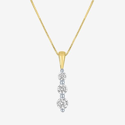 (G-H / Si2-I1) Womens 1/3 CT. T.W. Lab Grown White Diamond 10K Gold 18 Inch Pendant Necklace, One Size, Yellow