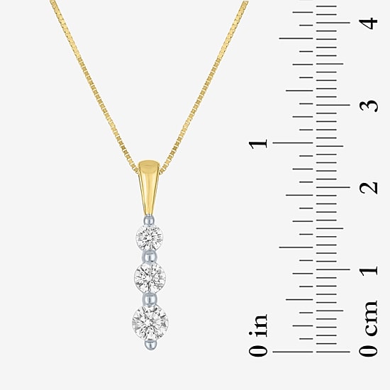 (G-H / Si2-I1) Womens 1/3 CT. T.W. Lab Grown White Diamond 10K Gold 18 Inch Pendant Necklace