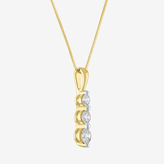 (G-H / Si2-I1) Womens 1/3 CT. T.W. Lab Grown White Diamond 10K Gold 18 Inch Pendant Necklace