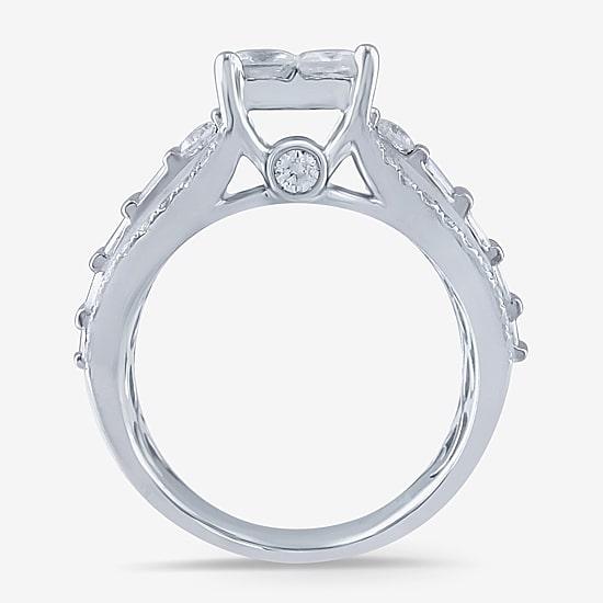 Womens 2 CT. T.W. Natural White Diamond 10K Gold Engagement Ring