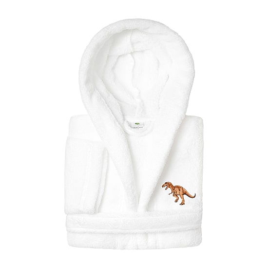 Linum Home Textiles Plush Dino Kids Bathrobe Unisex Long Sleeve Long Length Bathrobe