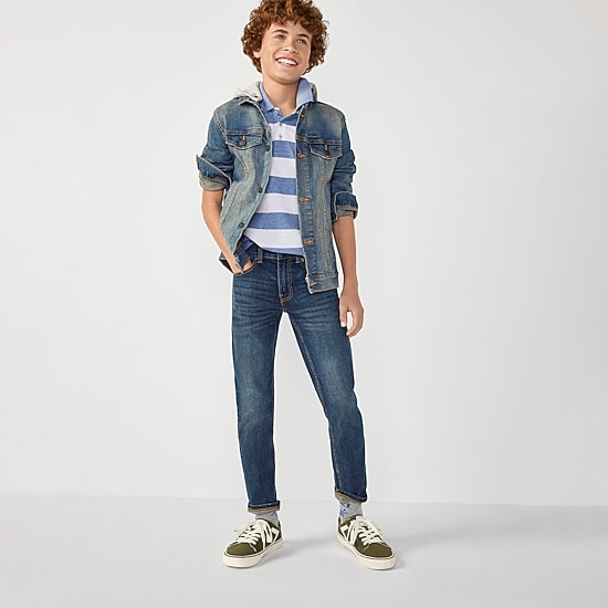 Thereabouts Little & Big Kid Boys Adjustable Waist Stretch Fabric Slim Straight Leg Jean