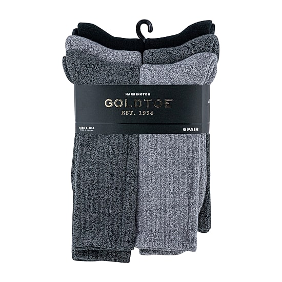 Gold Toe Harrington Mens 6 Pair Crew Socks