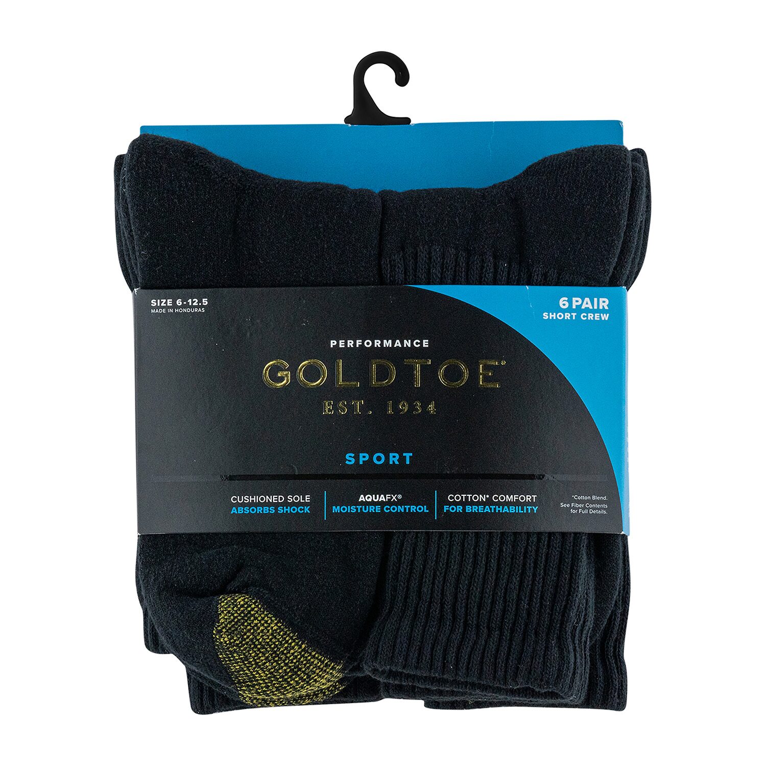 Gold Toe Athletic Sport Short Mens 6 Pair Crew Socks