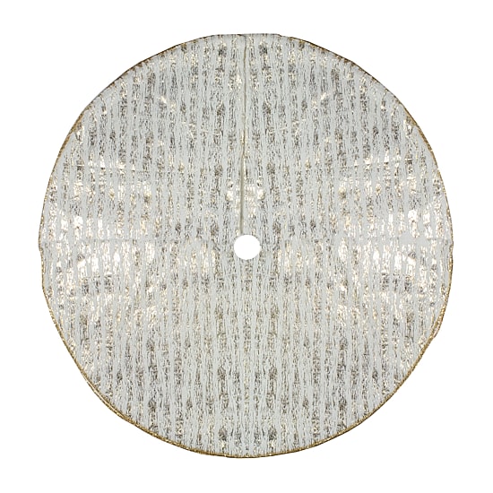 Northlight Wood Grain Pattern And Faux Fur Indoor Tree Skirt
