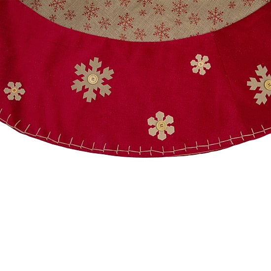 Northlight Burlap Glittered Snowflake Indoor Tree Skirt