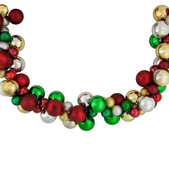 Northlight 6ft 2-Finish Ball Christmas Indoor Garland
