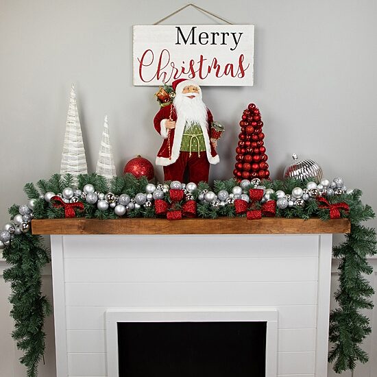 Northlight 6ft Silver Ball Finish Christmas Indoor Garland
