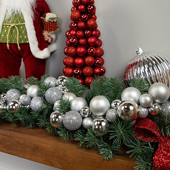 Northlight 6ft Silver Ball Finish Christmas Indoor Garland