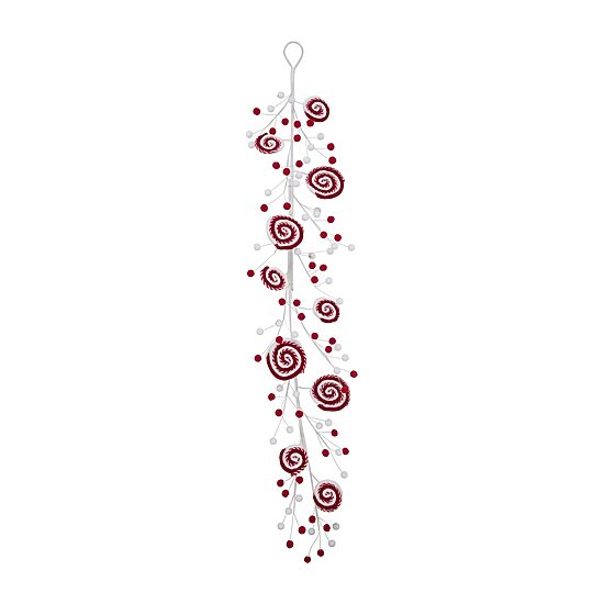 Northlight 30in Candy Cane And Pom Poms Christmas Indoor Garland