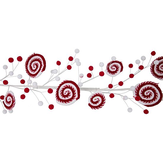 Northlight 30in Candy Cane And Pom Poms Christmas Indoor Garland