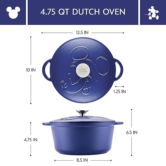 Farberware Disney Bon Voyage Pre-Seasoned Cast Iron 4.5-qt. Dutch Oven
