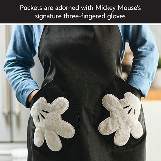 Disney Home Monochrome Adjustable Apron with Glove Pockets