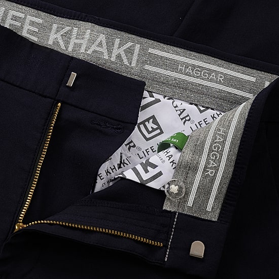 Haggar Life Khaki Flex Mens Comfort Waistband Straight Fit Flat Front Pant