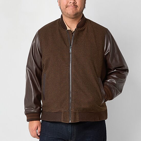 Shaquille O'Neal XLG™ Houndstooth Mens Big and Tall Varsity Jacket