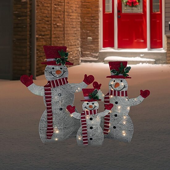 Northlight Led Family Of Snowmen Christmas Yard Art