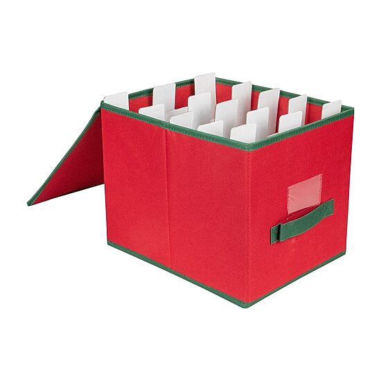 Northlight Red And Green Single Compartment Ornament Storage