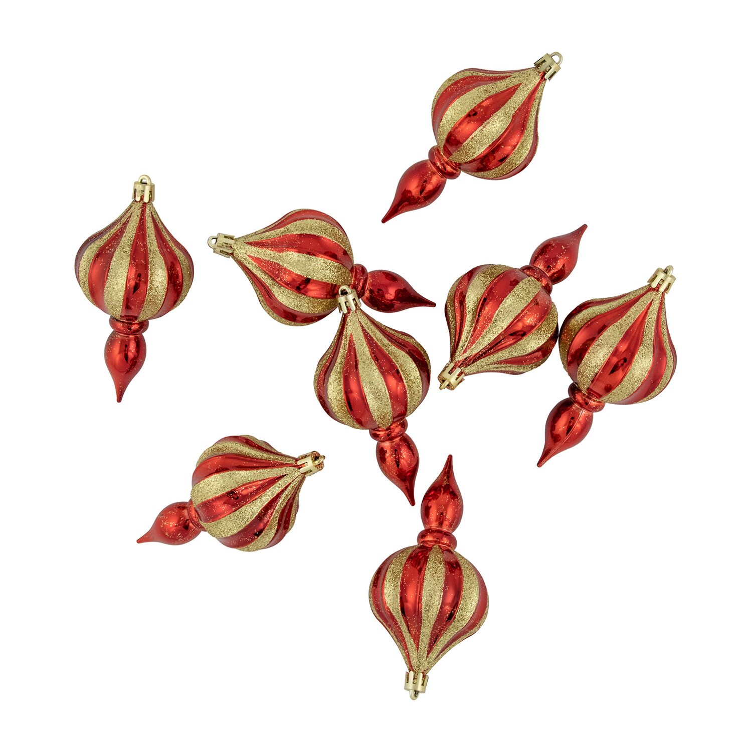Northlight 4.75in Finial 8-pc Christmas Ornament