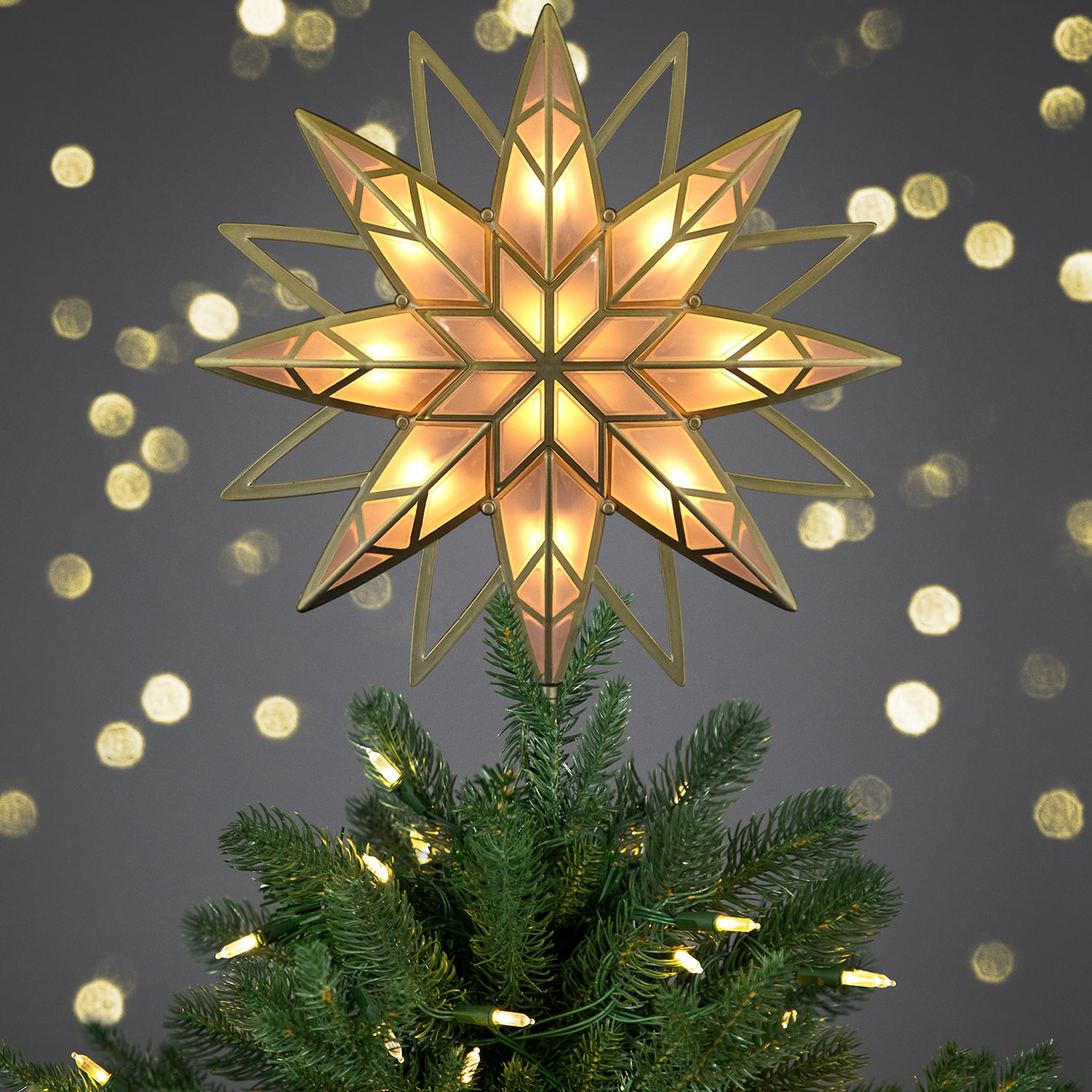 Northlight Prelit Frosted Star Christmas Tree Topper