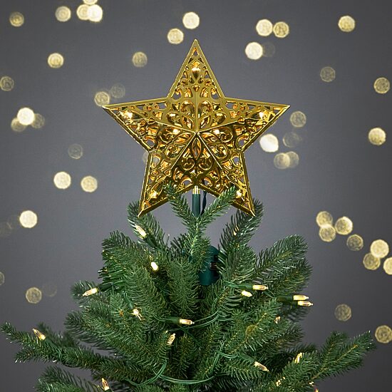Northlight 9.5in Led Gold Star Christmas Tree Topper