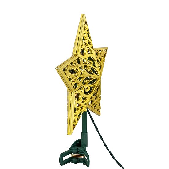 Northlight 9.5in Led Gold Star Christmas Tree Topper