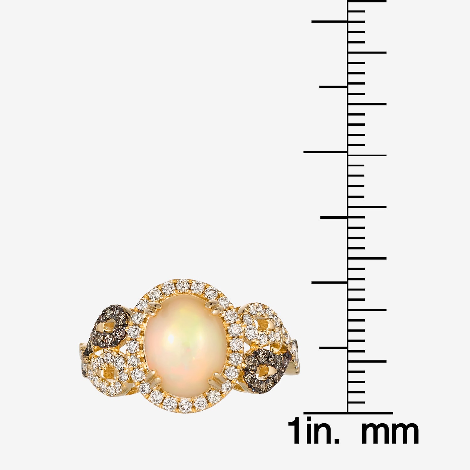 Le Vian® Grand Sample Sale™ Ring featuring 1 1/5 CT. Neopolitan Opal™ 1/5 CT. Chocolate Diamonds® 3/8 CT. Nude Diamonds™ set in 14K Honey Gold™
