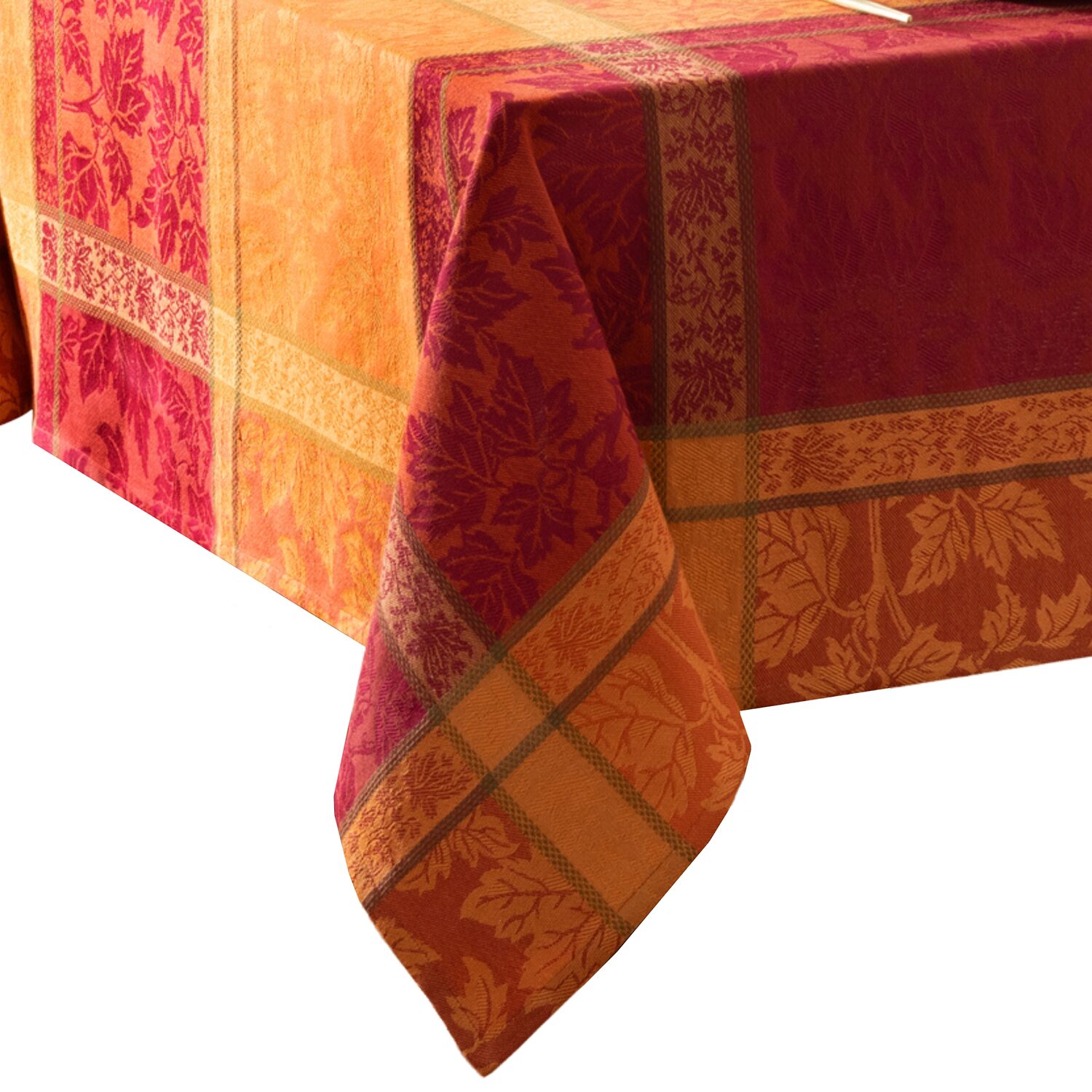 Threadmade Maplewood Jacquard Harvest Cotton Rectangle Tablecloth