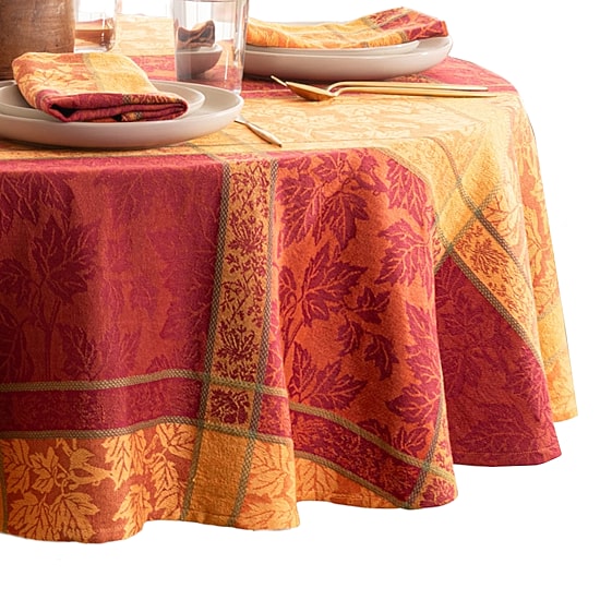 Threadmade Maplewood Jacquard Harvest Cotton Tablecloth Tablecloth
