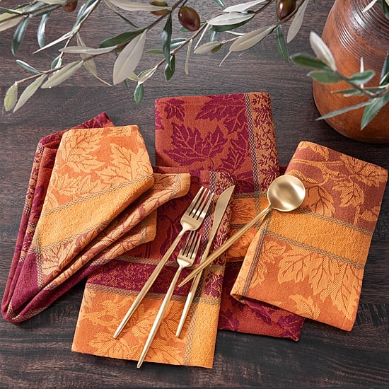 Threadmade Maplewood Jacquard Harvest Cotton Napkins 8-pc. Napkins