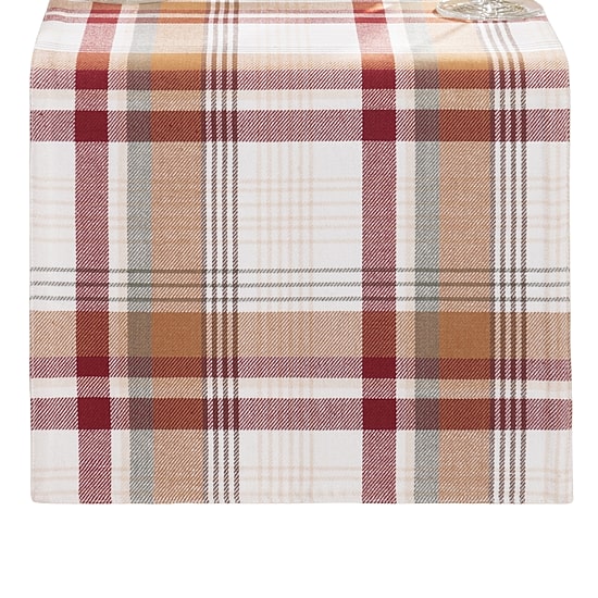 Elrene Home Fashions Seneca Plaid Harvest Cotton Table Runner