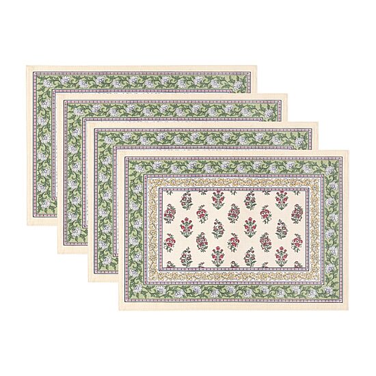 Threadmade Nomad Harvest Block Print 4-pc. Placemat