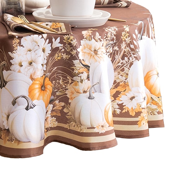 Elrene Home Fashions Wheatland Harvest Fall Oval Tablecloth