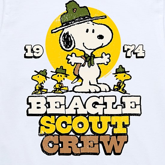 Camping Snoopy Beagle Scout Crew Little & Big Kid Boys Crew Neck Short Sleeve Regular Fit Peanuts Snoopy Graphic T-Shirt