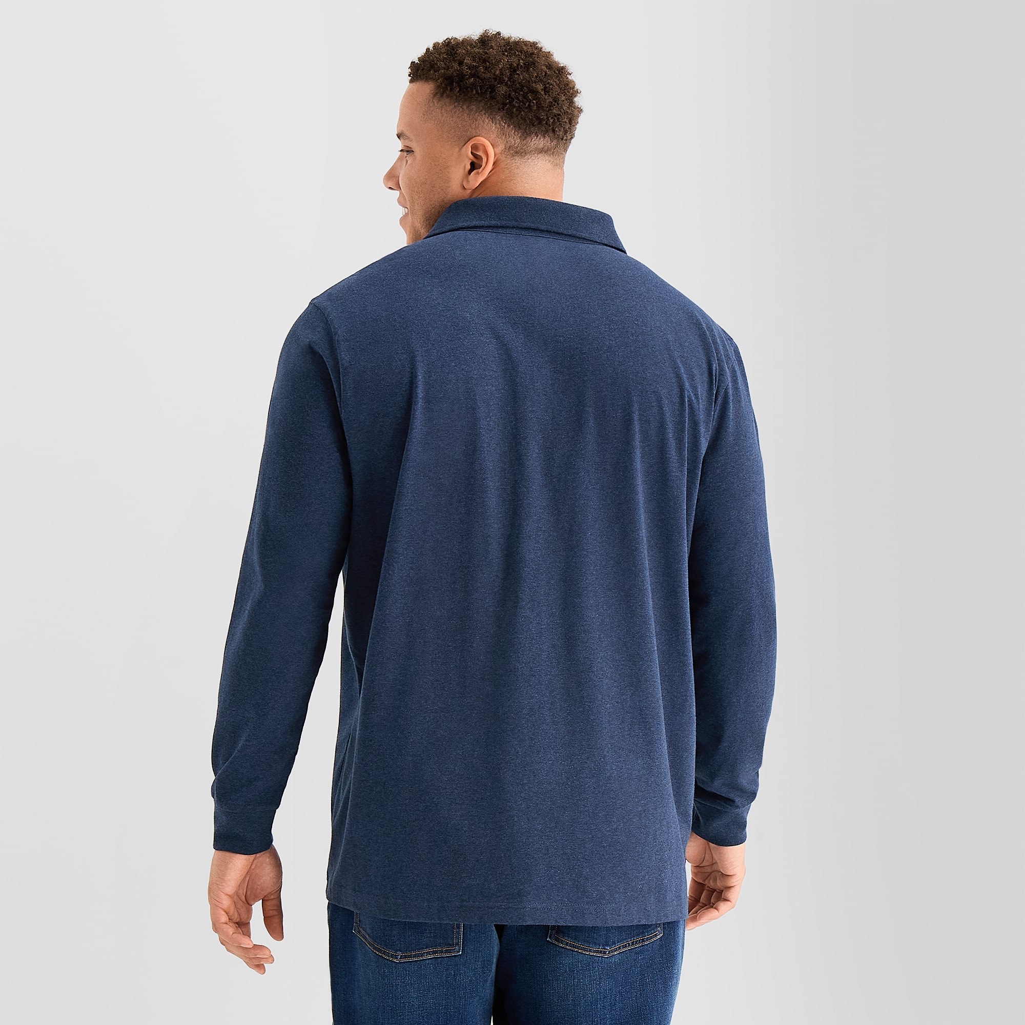 St. John's Bay Super Soft Jersey Big and Tall Mens Classic Fit Long Sleeve Polo Shirt