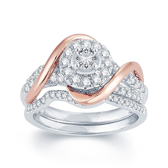 1 CT.T.W. Natural Diamond 14K Two-Tone Gold Engagement Ring