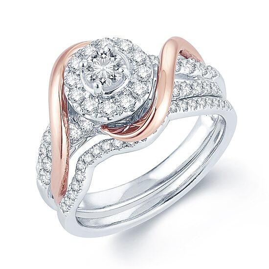 1 CT.T.W. Natural Diamond 14K Two-Tone Gold Engagement Ring