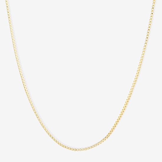 Silver Reflections 24K Gold Over Brass 18-24" Box Chain Necklace