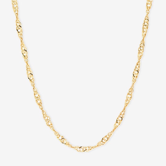 Silver Reflections 24K Gold Over Brass 18-24" Chain Necklace