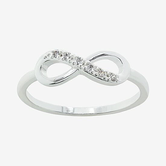 Sparkle Allure Womens 2MM White Cubic Zirconia Pure Silver Over Brass Hypoallergenic Band