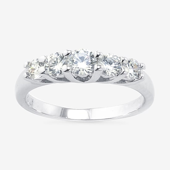 Sparkle Allure Womens 2MM Cubic Zirconia Pure Silver Over Brass Band