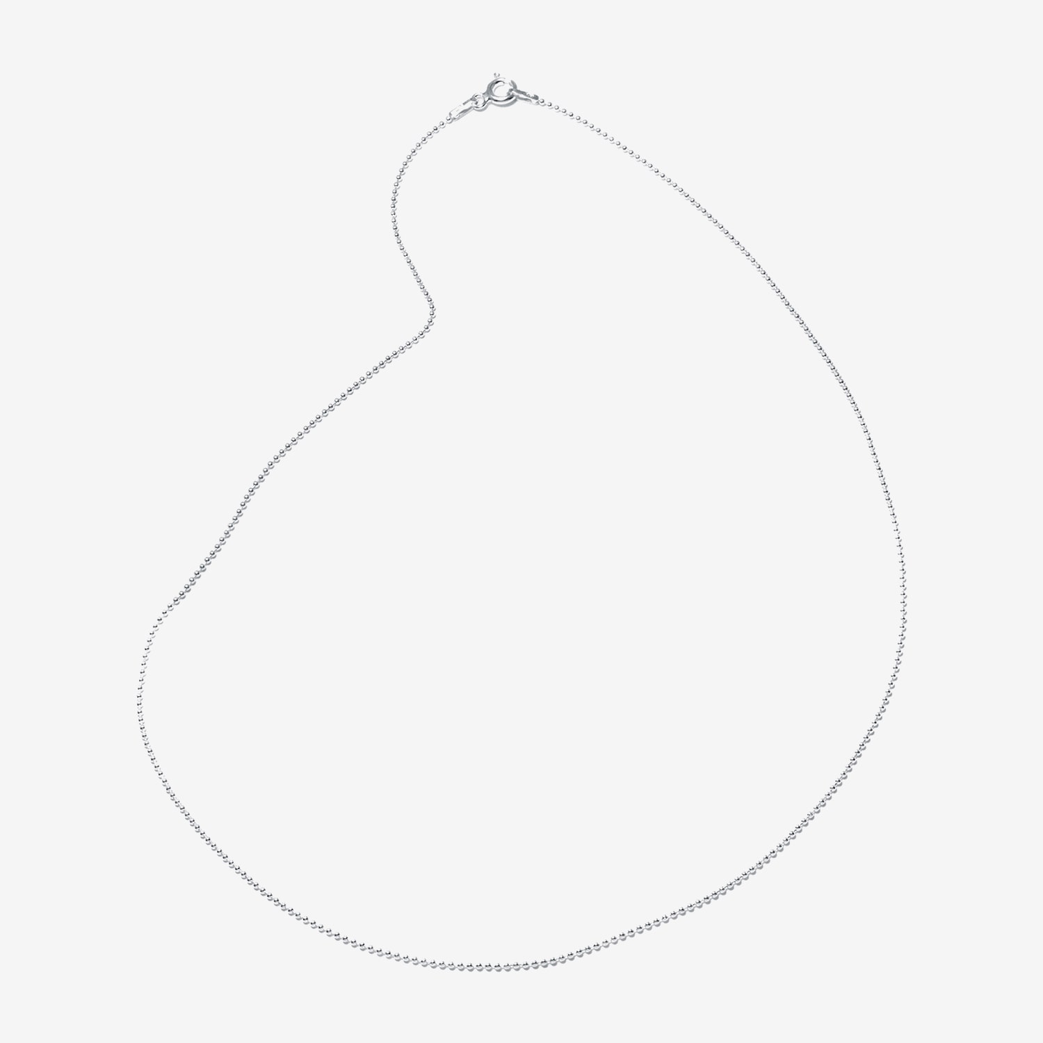 Silver Treasures Made In Italy Womens Sterling Silver 16 Inch Bead Chain Necklace