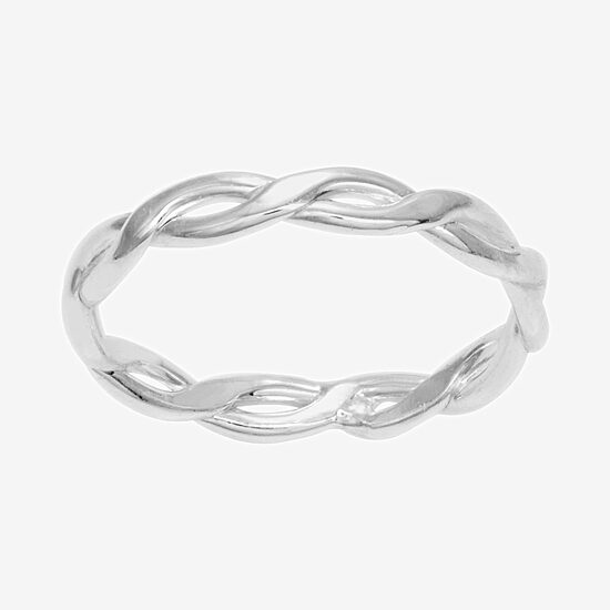 Itsy Bitsy Womens Sterling Silver Delicate Band