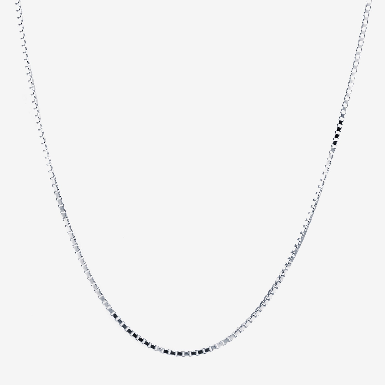 Silver Treasures Made Italy Sterling 16-30" Box Chain Necklace