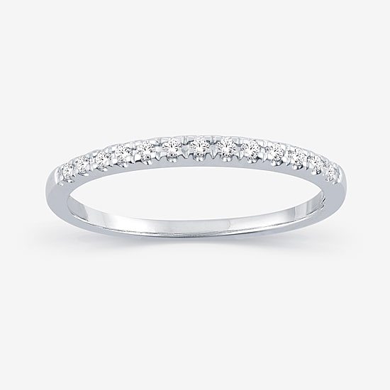 Womens 1/10 CT. T.W. Natural White Diamond 10K Gold Wedding Band