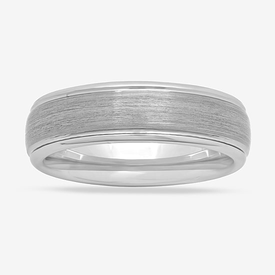  Mens 6mm Tungsten Comfort-Fit Ring