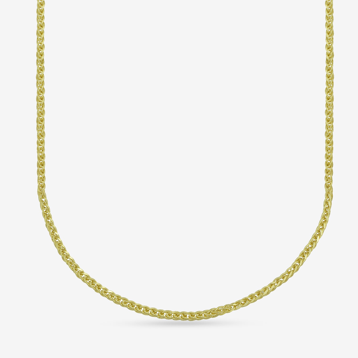 Womens 18K Gold 18 Inch Wheat Chain Necklace