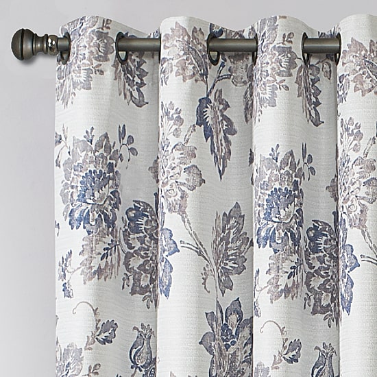 Max Blackout Prescott Print Grommet Top 100% Blackout Single Curtain Panel